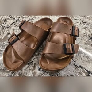 Birkenstock Arizona Essentials Women's Classic Copper Slide Sandals Size 40